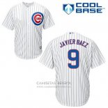 Camiseta Beisbol Hombre Chicago Cubs 9 Javier Baez Blanco Primera Cool Base