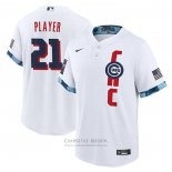 Camiseta Beisbol Hombre Chicago Cubs Personalizada 2021 All Star Replica Blanco