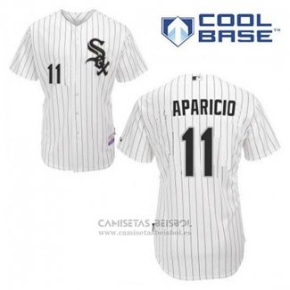 Camiseta Beisbol Hombre Chicago White Sox Luis Aparicio 11 Blanco Primera Cool Base