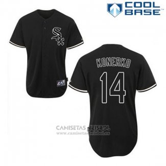 Camiseta Beisbol Hombre Chicago White Sox Paul Konerko 14 Negro Fashion Cool Base