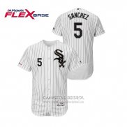 Camiseta Beisbol Hombre Chicago White Sox Yolmer Sanchez Flex Base Blanco Negro