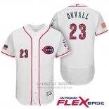 Camiseta Beisbol Hombre Cincinnati Reds 2017 Estrellas Y Rayas 28 Adam Duvall Blanco Flex Base