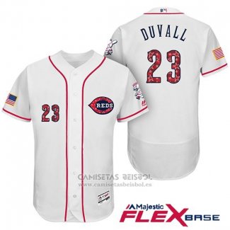 Camiseta Beisbol Hombre Cincinnati Reds 2017 Estrellas Y Rayas 28 Adam Duvall Blanco Flex Base