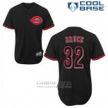 Camiseta Beisbol Hombre Cincinnati Reds Jay Bruce 32 Negro Fashion Cool Base