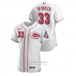 Camiseta Beisbol Hombre Cincinnati Reds Jesse Winker Authentic Blanco