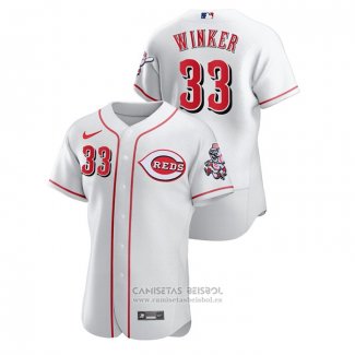 Camiseta Beisbol Hombre Cincinnati Reds Jesse Winker Authentic Blanco