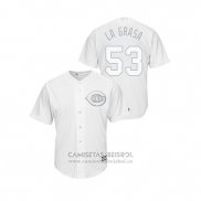 Camiseta Beisbol Hombre Cincinnati Reds Wandy Peralta 2019 Players Weekend La Grasa Replica Blanco