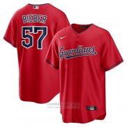 Camiseta Beisbol Hombre Cleveland Guardians Shane Bieber Alterno Replica Rojo