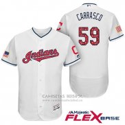 Camiseta Beisbol Hombre Cleveland Indians 2017 Estrellas y Rayas Carlos Carrasco Blanco Flex Base