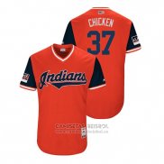 Camiseta Beisbol Hombre Cleveland Indians Cody Allen 2018 LLWS Players Weekend Chicken Rojo