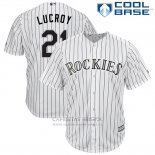 Camiseta Beisbol Hombre Colorado 21 Onathan Lucroy Blanco Cool Base