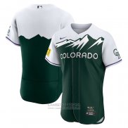 Camiseta Beisbol Hombre Colorado Rockies 2022 City Connect Autentico Verde