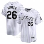 Camiseta Beisbol Hombre Colorado Rockies Austin Gomber Primera Limited Blanco Camiseta Beisbol Hombre Colorado Rockies Austin Gomber Primera Limited Blanco