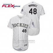 Camiseta Beisbol Hombre Colorado Rockies German Marquez Autentico Collection Flex Base Blanco