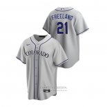 Camiseta Beisbol Hombre Colorado Rockies Kyle Freeland Replica Road Gris