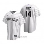 Camiseta Beisbol Hombre Colorado Rockies Rio Ruiz Replica Primera Blanco