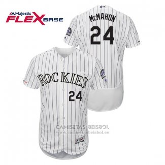 Camiseta Beisbol Hombre Colorado Rockies Ryan Mcmahon Autentico Collection Flex Base Blanco