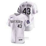 Camiseta Beisbol Hombre Colorado Rockies Sam Hilliard Authentic Blanco