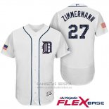 Camiseta Beisbol Hombre Detroit Tigers 2017 Estrellas y Rayas Jordan Zimmermann Blanco Flex Base