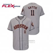 Camiseta Beisbol Hombre Houston Astros Evan Gattis Flex Base Gris
