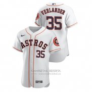Camiseta Beisbol Hombre Houston Astros Justin Verlander Autentico Blanco