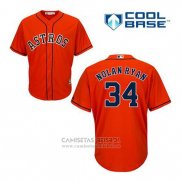 Camiseta Beisbol Hombre Houston Astros Nolan Ryan 34 Naranja Alterno Cool Base