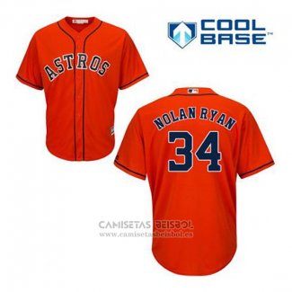 Camiseta Beisbol Hombre Houston Astros Nolan Ryan 34 Naranja Alterno Cool Base