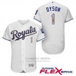 Camiseta Beisbol Hombre Kansas City Royals 1 Jarrod Dyson Blanco 2017 Flex Base