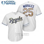 Camiseta Beisbol Hombre Kansas City Royals 25 Kendrys Morales Blanco 2017 Cool Base