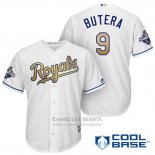 Camiseta Beisbol Hombre Kansas City Royals Campeones 9 Drew Butera Cool Base Oro