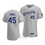 Camiseta Beisbol Hombre Kansas City Royals Kyle Zimmer Autentico Road Gris