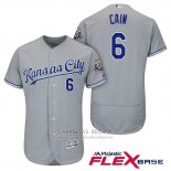 Camiseta Beisbol Hombre Kansas City Royals Lorenzo Cain Gris Flex Base