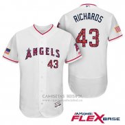 Camiseta Beisbol Hombre Los Angeles Angels 2017 Estrellas y Rayas Garrett Richards Blanco Flex Base