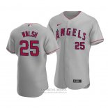 Camiseta Beisbol Hombre Los Angeles Angels Jared Walsh Autentico Road Gris