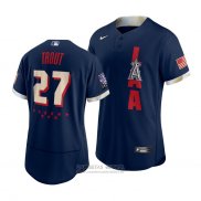 Camiseta Beisbol Hombre Los Angeles Angels Mike Trout 2021 All Star Autentico Azul