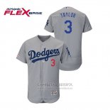 Camiseta Beisbol Hombre Los Angeles Dodgers Chris Taylor Flex Base Gris