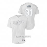 Camiseta Beisbol Hombre Los Angeles Dodgers Joc Pederson 2019 Players Weekend Autentico Blanco