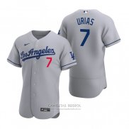 Camiseta Beisbol Hombre Los Angeles Dodgers Julio Urias Autentico 2020 Road Gris