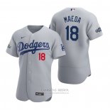 Camiseta Beisbol Hombre Los Angeles Dodgers Kenta Maeda Autentico 2020 Alterno Gris