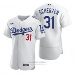 Camiseta Beisbol Hombre Los Angeles Dodgers Max Scherzer Autentico Primera Blanco