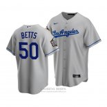 Camiseta Beisbol Hombre Los Angeles Dodgers Mookie Betts 2020 Replica Road Gris