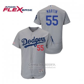 Camiseta Beisbol Hombre Los Angeles Dodgers Russell Martin Flex Base Gris