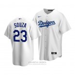 Camiseta Beisbol Hombre Los Angeles Dodgers Steven Souza Replica Blanco