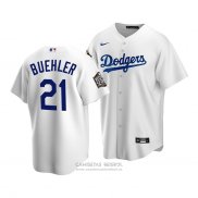 Camiseta Beisbol Hombre Los Angeles Dodgers Walker Buehler 2020 Replica Primera Blanco