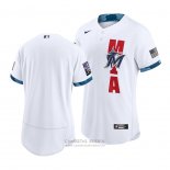 Camiseta Beisbol Hombre Miami Marlins 2021 All Star Autentico Blanco
