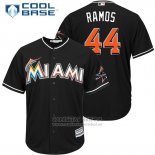 Camiseta Beisbol Hombre Miami Marlins 44 A.j. Ramos Negro 2017 Cool Base