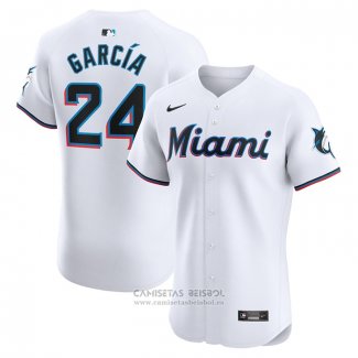 Camiseta Beisbol Hombre Miami Marlins Avisail Garcia Primera Elite Blanco