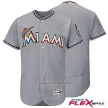 Camiseta Beisbol Hombre Miami Marlins Gris Flex Base
