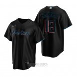 Camiseta Beisbol Hombre Miami Marlins Joey Wendle Replica Alterno Negro