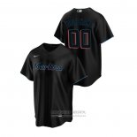 Camiseta Beisbol Hombre Miami Marlins Personalizada Replica Alterno Negro